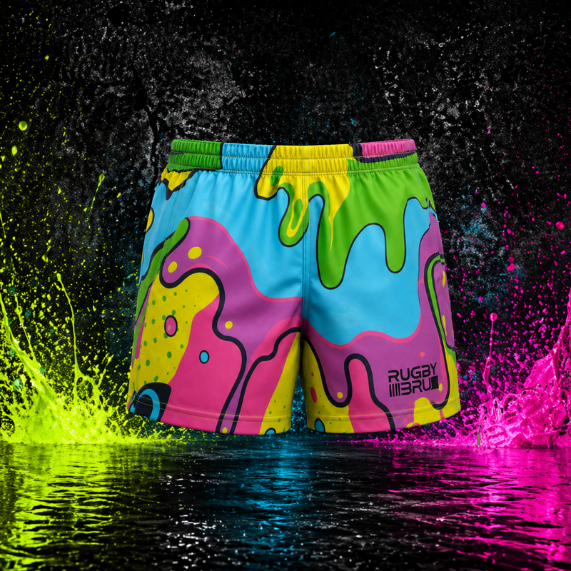 RUGBY SHORT • NEON DRIP